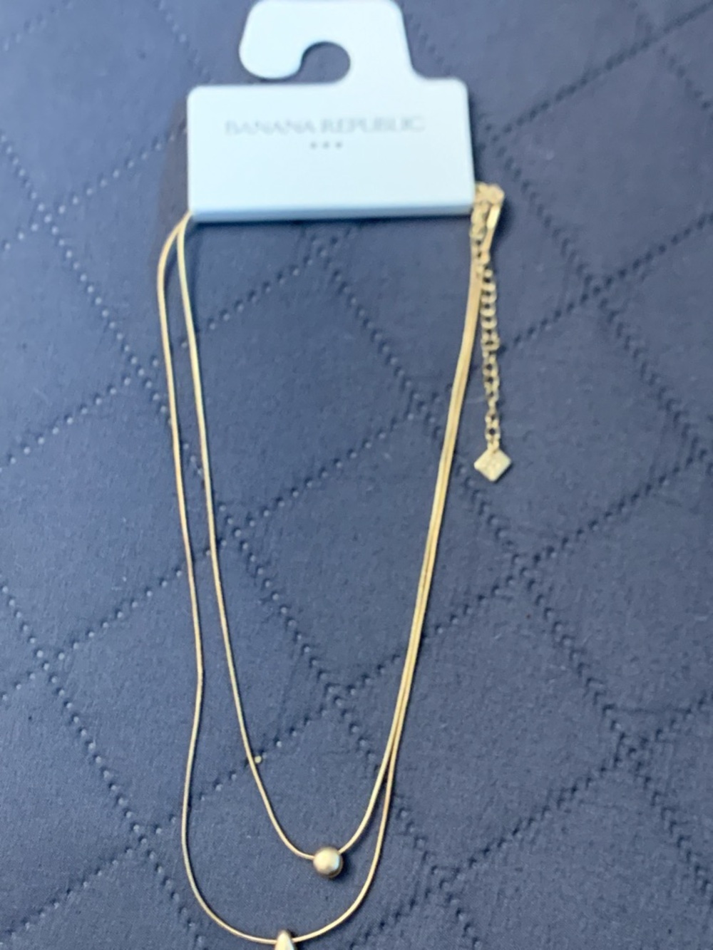 Banana Republic Gold Double-Layer Necklace with Pendant Accents